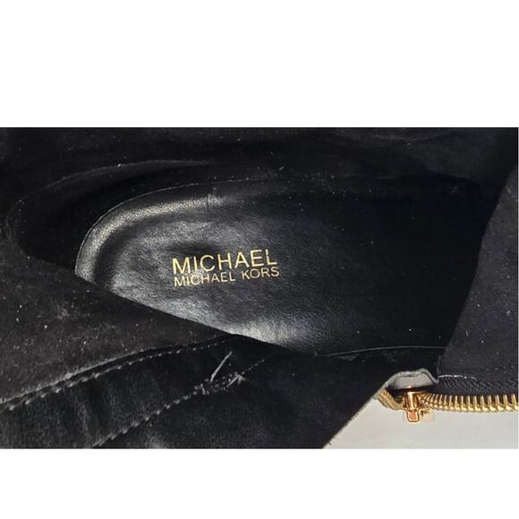 Michael Kors Mindy Black Leather Ankle Boot Heeled Zippered Bootie Women's 11M - Picture 8 of 9